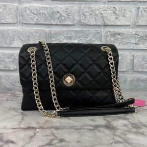 Kate Spade Natalia Quilted Leather Medium Flap Chain Shoulder Bag Crossbody